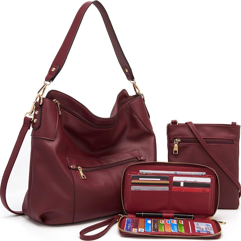 Large Crossbody Bags Ladies Shoulder Handbags Purse and Wallet Set for Women Tot - Picture 1 of 7